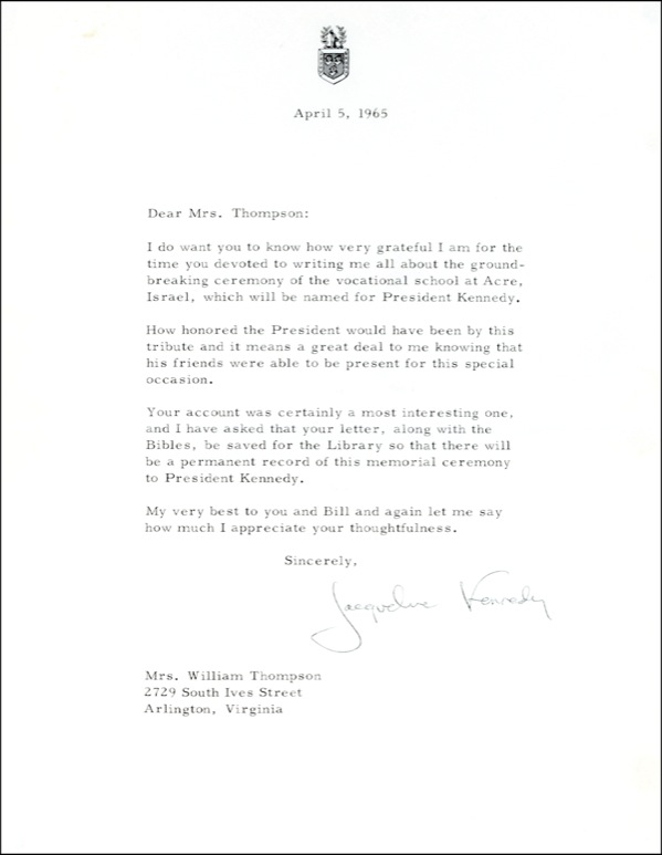 Lot 102 Jacqueline Kennedy