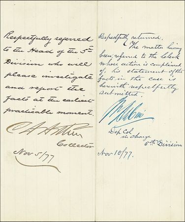 Lot #5 Chester A. Arthur