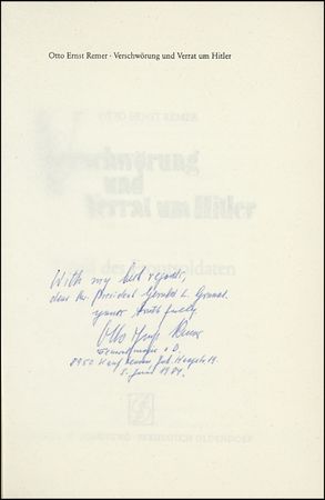 Lot #468 Otto Ernst Remer - Image 1