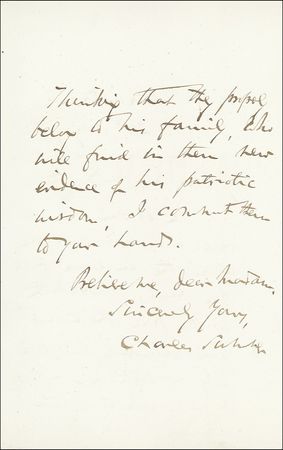 Lot #364 Charles Sumner - Image 1