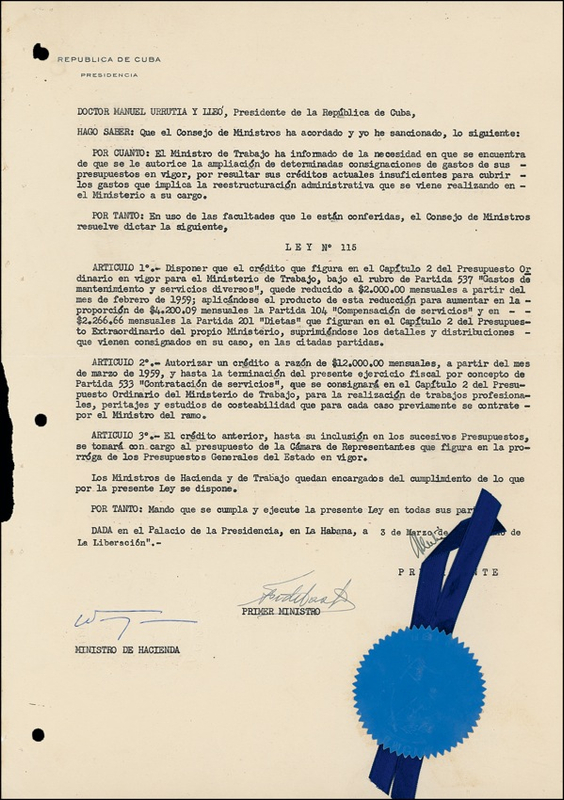 Lot 179 Fidel Castro