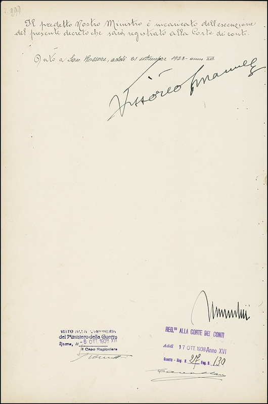 Lot 292 Benito Mussolini and Vittorio Emanuele III