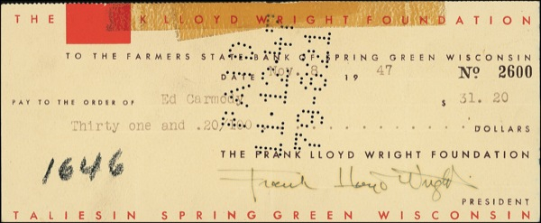 Lot 595 Frank Lloyd Wright