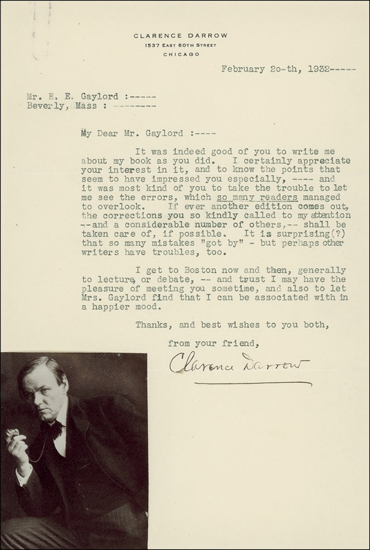 Lot 192 Clarence Darrow