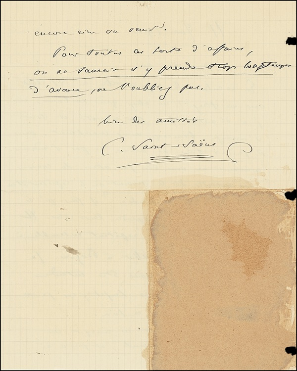 Lot 872 Camille Saint-Saens