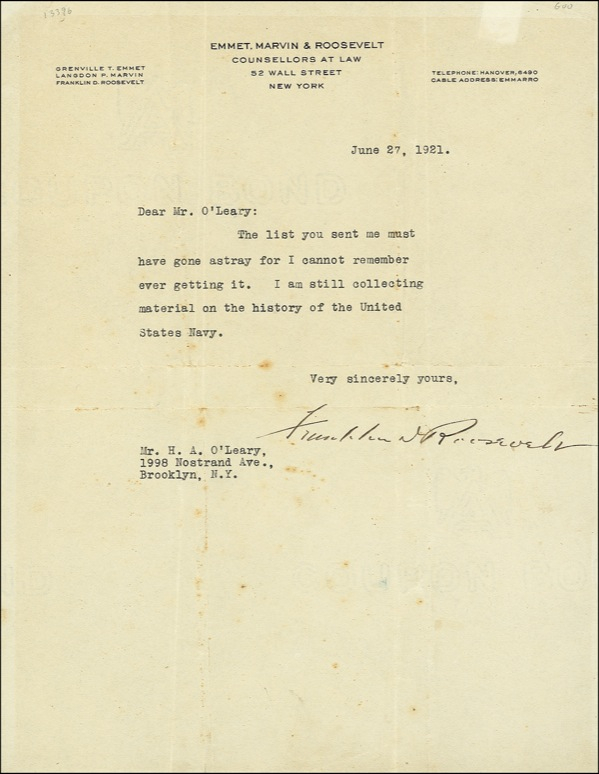 Lot 126 Franklin D. Roosevelt