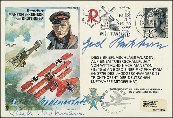 Lot 376 German Aces: Barkhorn, Hartmann, and Bodenschatz