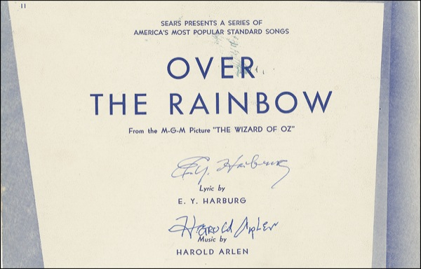 Lot 1295 Wizard of Oz: Harburg and Arlen