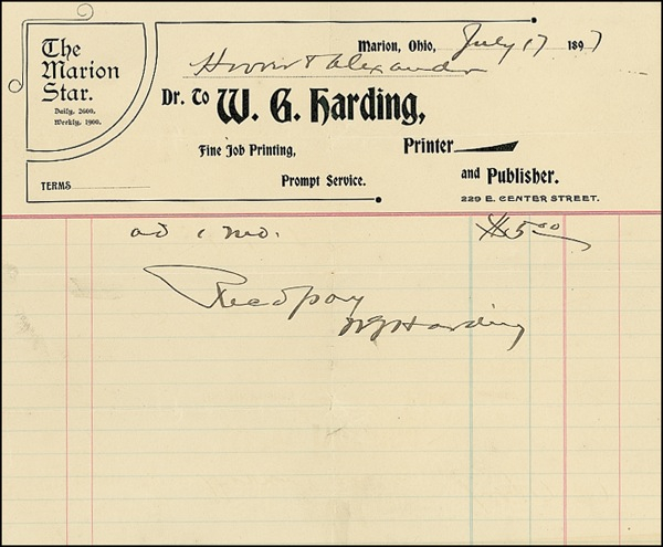 Lot 69 Warren G. Harding