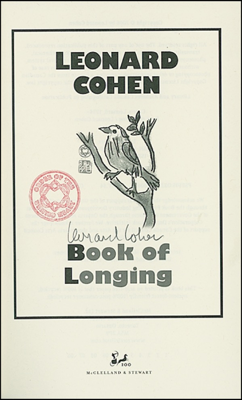 Lot 735 Leonard Cohen