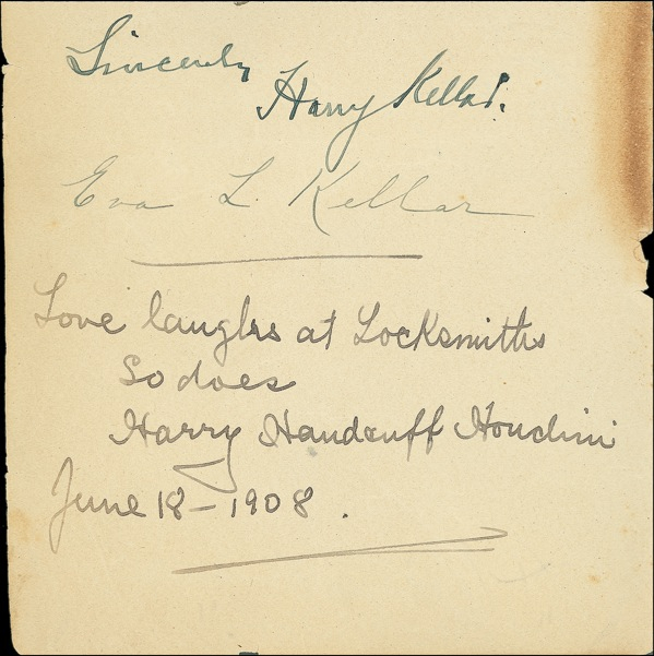 Lot 1102 Harry Houdini and Harry Kellar