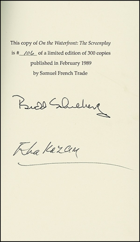 Lot 1176 On the Waterfront: Schulberg and Kazan