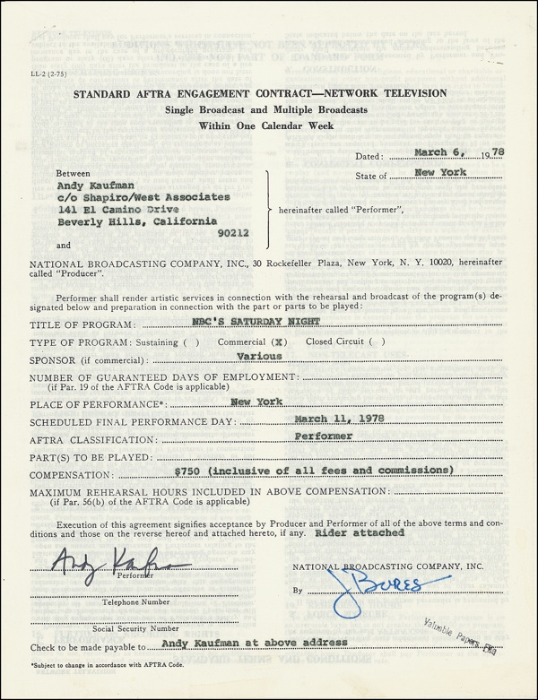 Lot 1115 Andy Kaufman