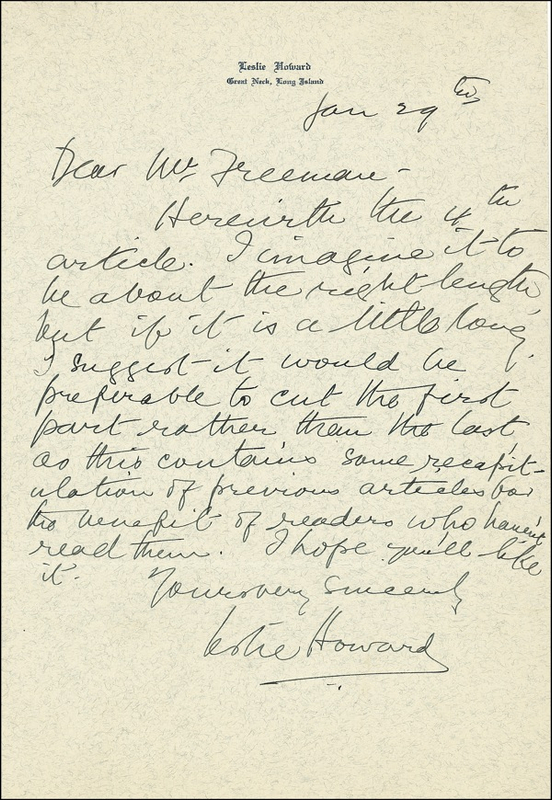 Lot 1101 Leslie Howard