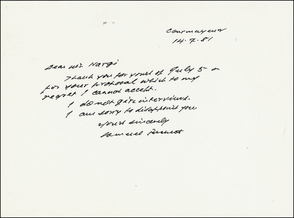 Lot 484 Samuel Beckett