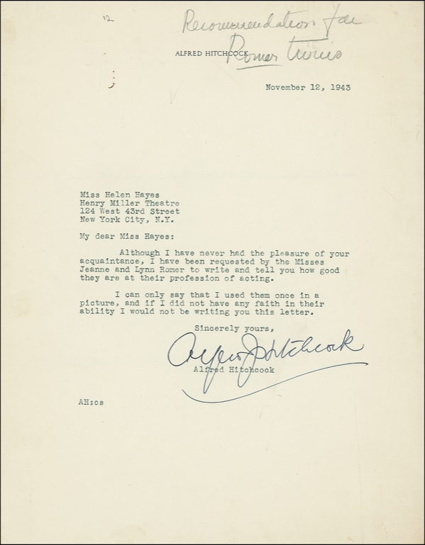 Lot 1098 Alfred Hitchcock