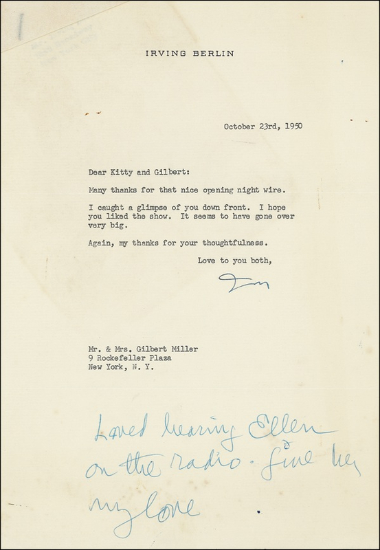 Lot 705 Irving Berlin