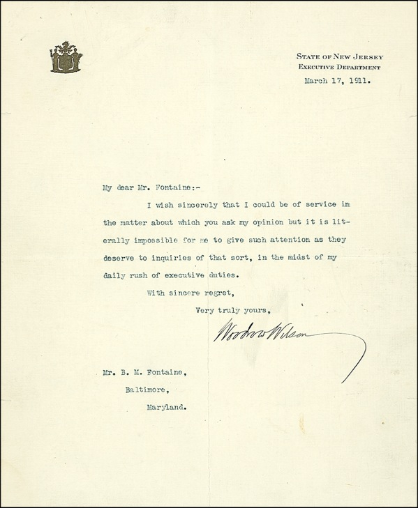 Lot 158 Woodrow Wilson