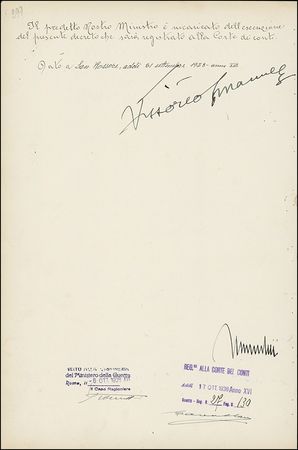 Lot #292 Benito Mussolini and Vittorio Emanuele III - Image 1