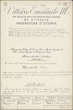 Lot #292 Benito Mussolini and Vittorio Emanuele III - Image 2