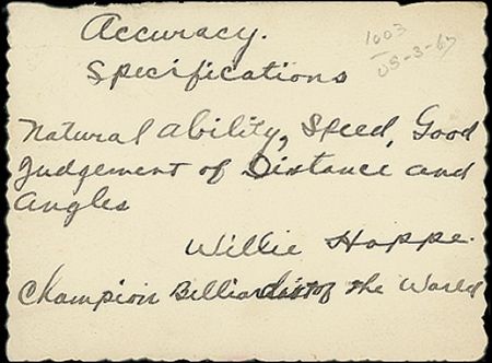 Lot #1494 Willie Mosconi and Willie Hoppe - Image 2
