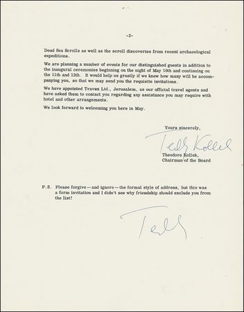 Lot #271 Teddy Kollek - Image 1