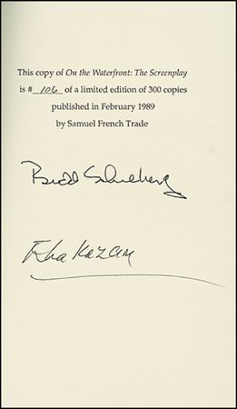 Lot #1176 On the Waterfront: Schulberg and Kazan - Image 1