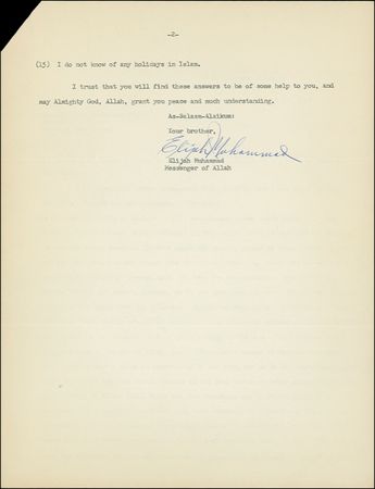 Lot #291 Elijah Muhammad - Image 1
