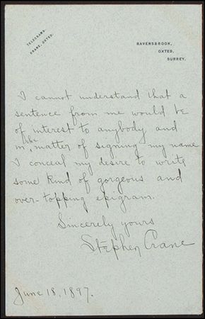 Lot #498 Stephen Crane - Image 2