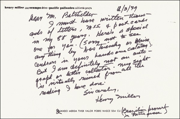 Lot 536 Henry Miller