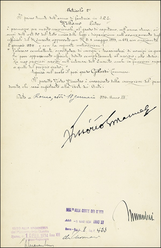 Lot 275 Benito Mussolini and Vittorio Emanuele III