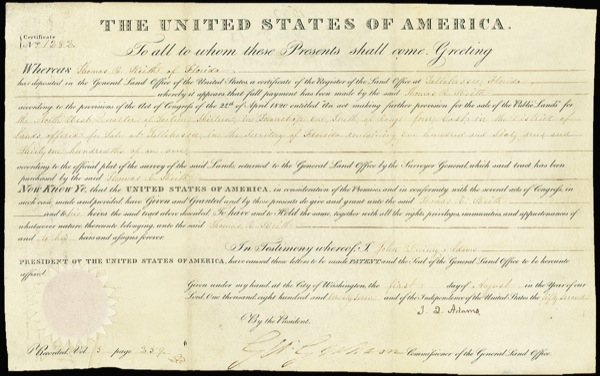 Lot 1 John Quincy Adams