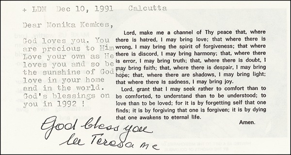 Lot 269 Mother Teresa