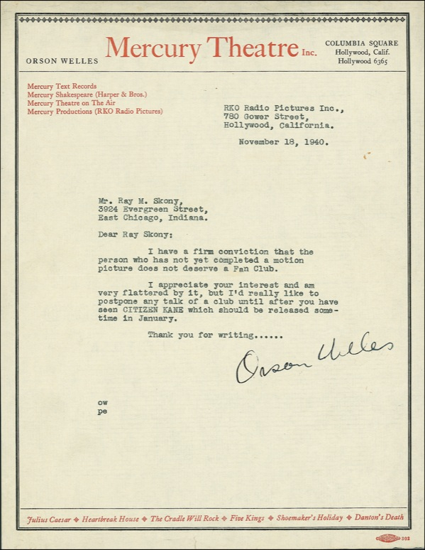 Lot 1148 Orson Welles