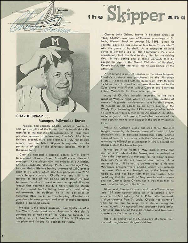 Lot 1422 Milwaukee Braves