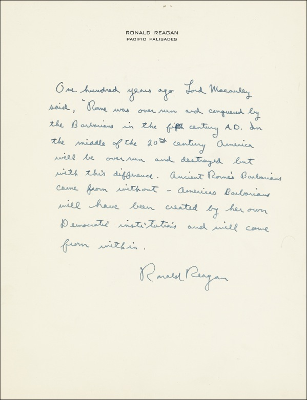 Lot 120 Ronald Reagan