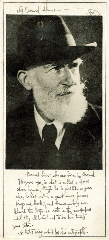 Lot 558 George Bernard Shaw