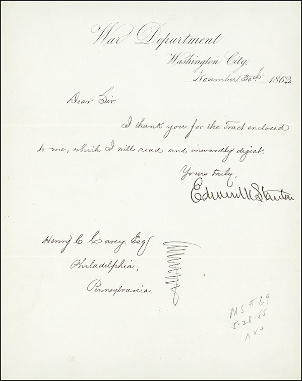 Lot 301 Edwin M. Stanton