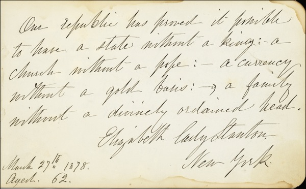 Lot 302 Elizabeth Cady Stanton