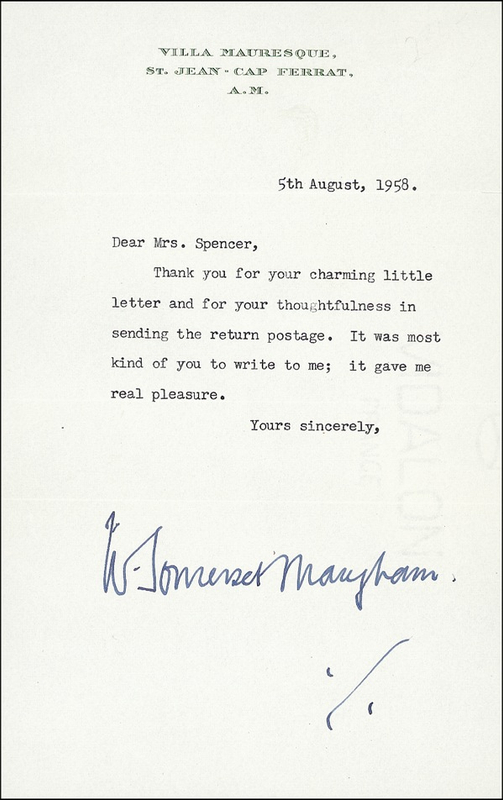 Lot 533 W. Somerset Maugham