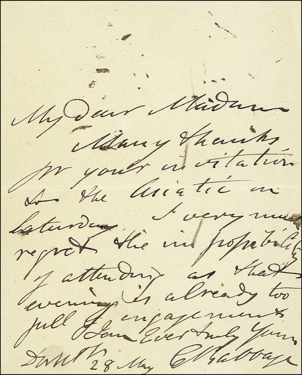 Lot 158 Charles Babbage
