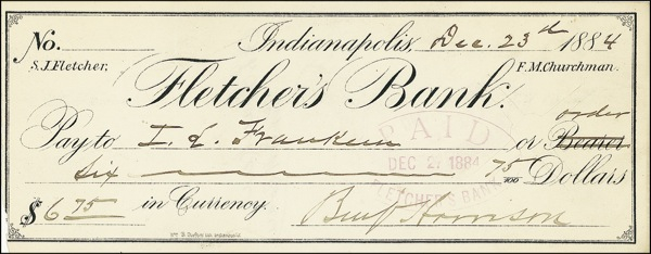 Lot 73 Benjamin Harrison