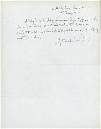 Lot #559 George Bernard Shaw - Image 1