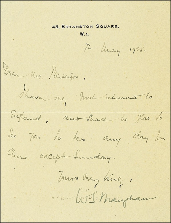 Lot 382 W. Somerset Maugham