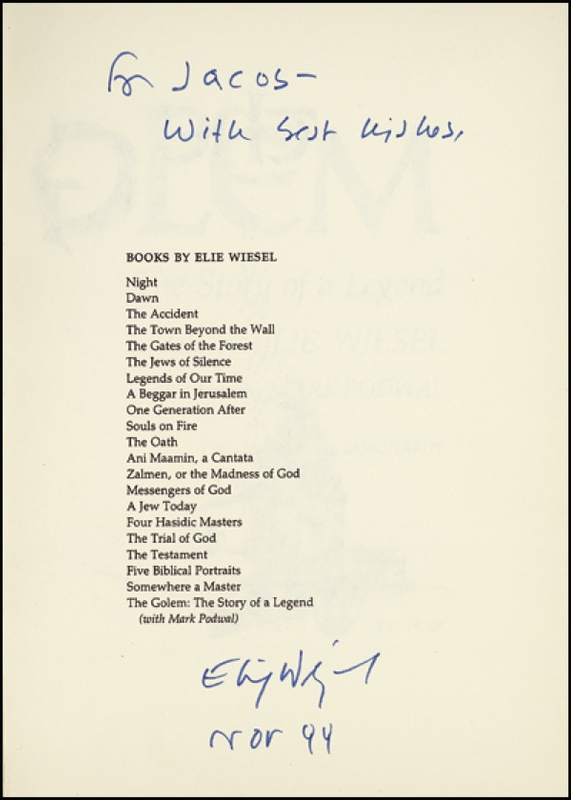 Lot 221 Eli Wiesel