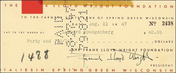 Lot 410 Frank Lloyd Wright