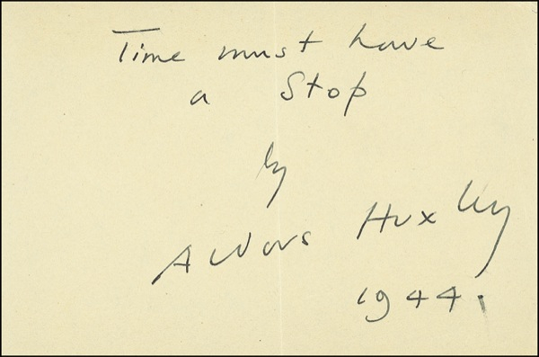 Lot 369 Aldous Huxley