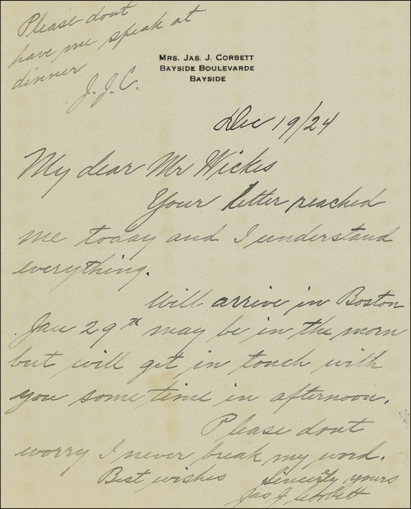 Lot 1218 James J. Corbett