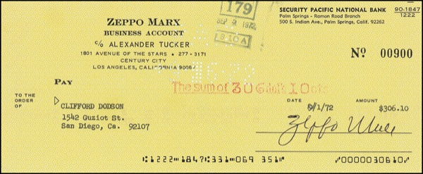 Lot 932 Groucho and Zeppo Marx