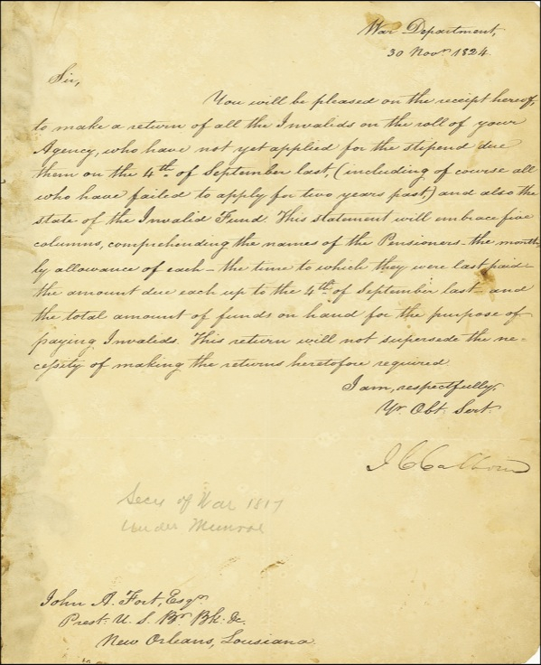 Lot 103 John C. Calhoun